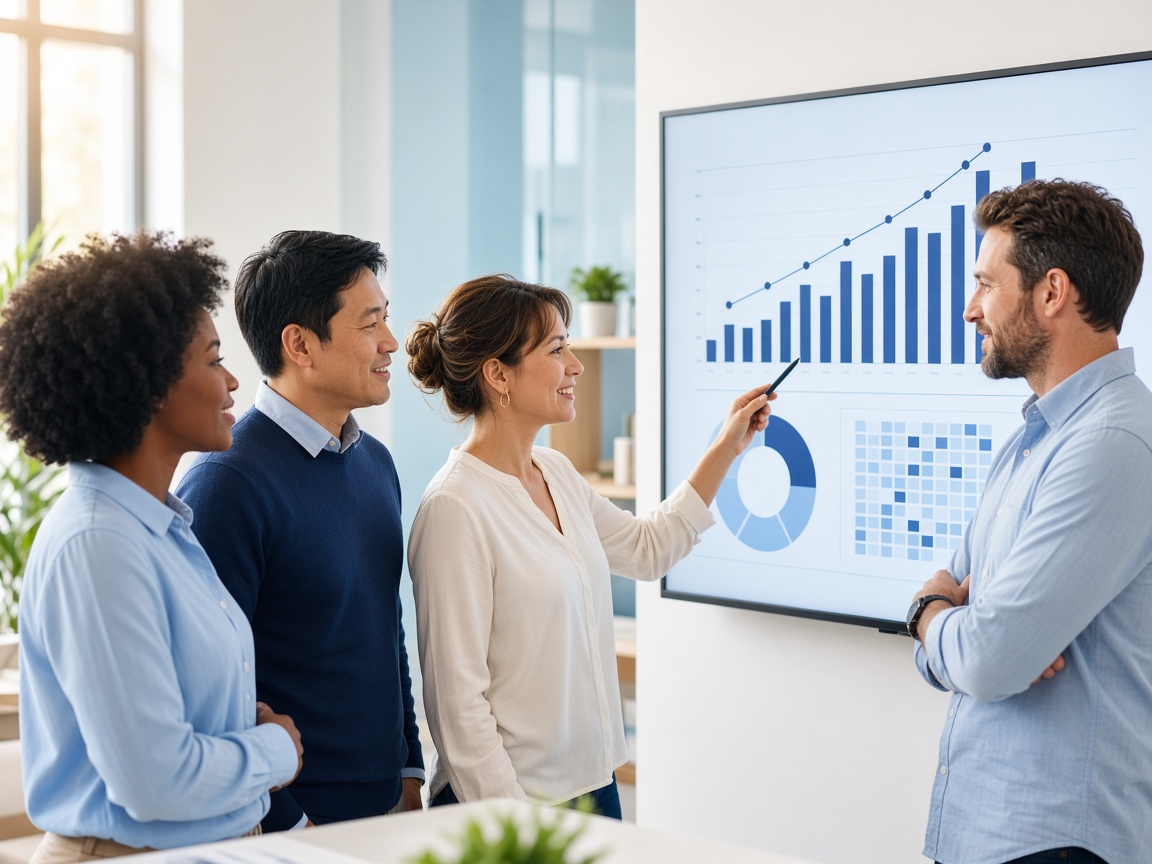 Equipo revisando resultados de desempeño